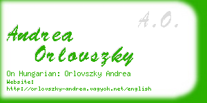 andrea orlovszky business card